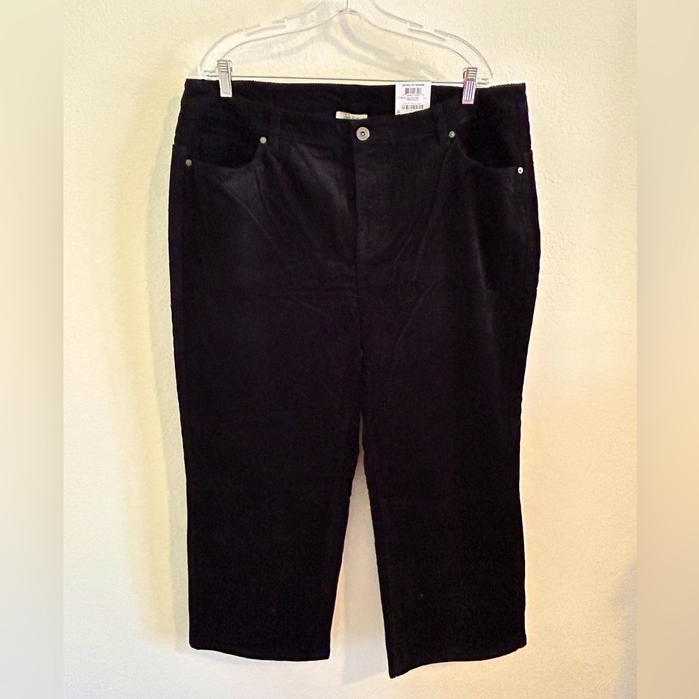 Black Cropped Wide Leg Corduroy Pants NWT size 20W